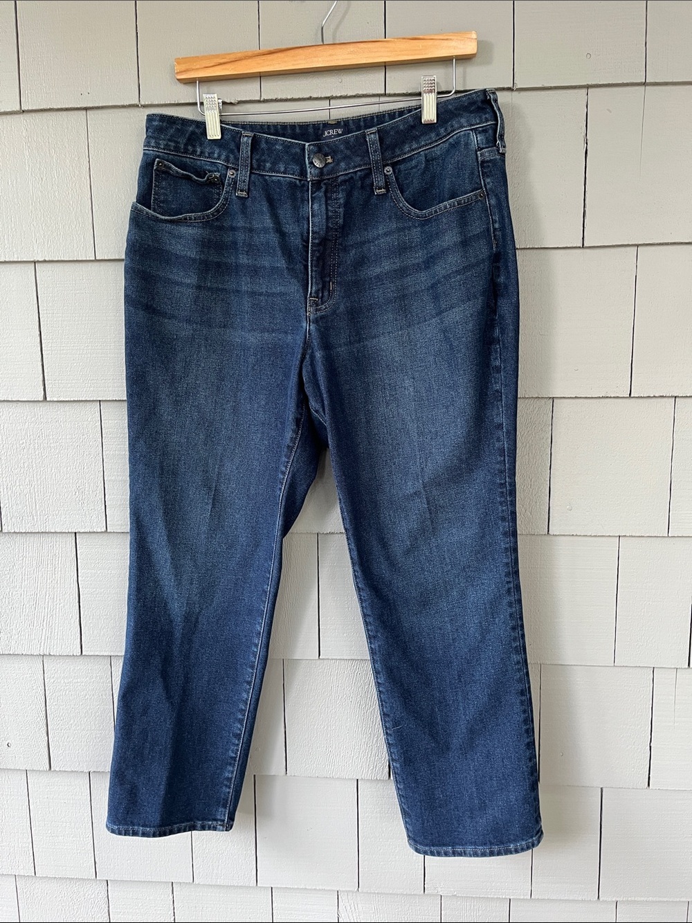 J. Crew Indigo Curvy Essential Straight Jeans 31